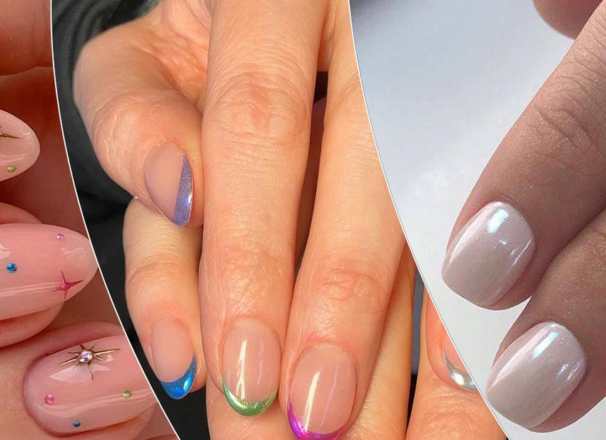 Глиттерный френч и конфетти какой маникюр сделать на Новый год