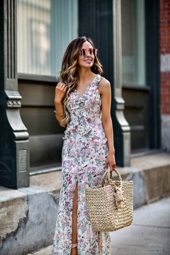 Популярные фасоны летних платьев в пол, их цветовые решения
